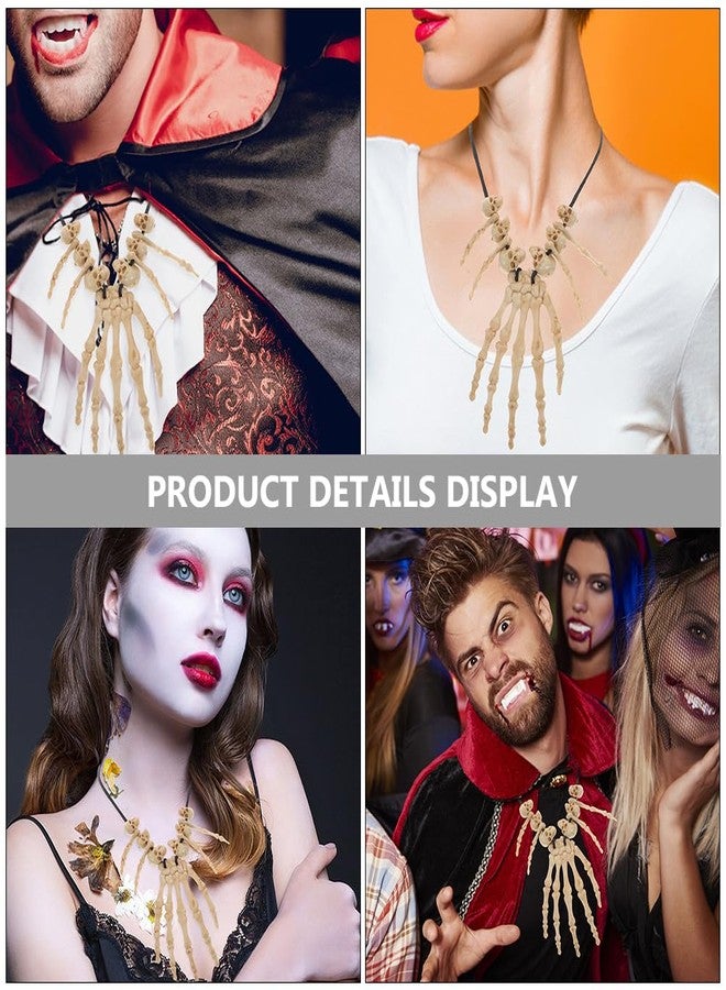 SUFUNNY Skull Necklace Skeleton Jewelry Bone Voodoo Accessories Witch Charm Halloween Costume for Kids and Men - Image 4